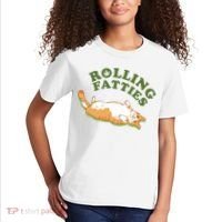 Rolling Fatties Funny Marijuana Cat Kids T-Shirt thumb 2