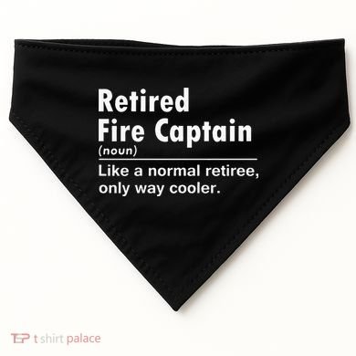 Retired Firefighter Fire Captain Chief Funny Definition USA-Made Doggie Bandana