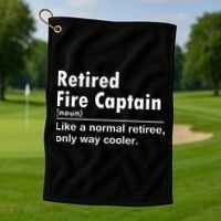 Retired Firefighter Fire Captain Chief Funny Definition Golf Towel thumb 1