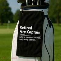 Retired Firefighter Fire Captain Chief Funny Definition Golf Towel thumb 2