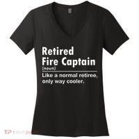 Retired Firefighter Fire Captain Chief Funny Definition Women's V-Neck T-Shirt thumb 0