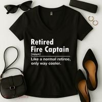 Retired Firefighter Fire Captain Chief Funny Definition Women's V-Neck T-Shirt thumb 2