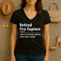 Retired Firefighter Fire Captain Chief Funny Definition Women's V-Neck T-Shirt thumb 3