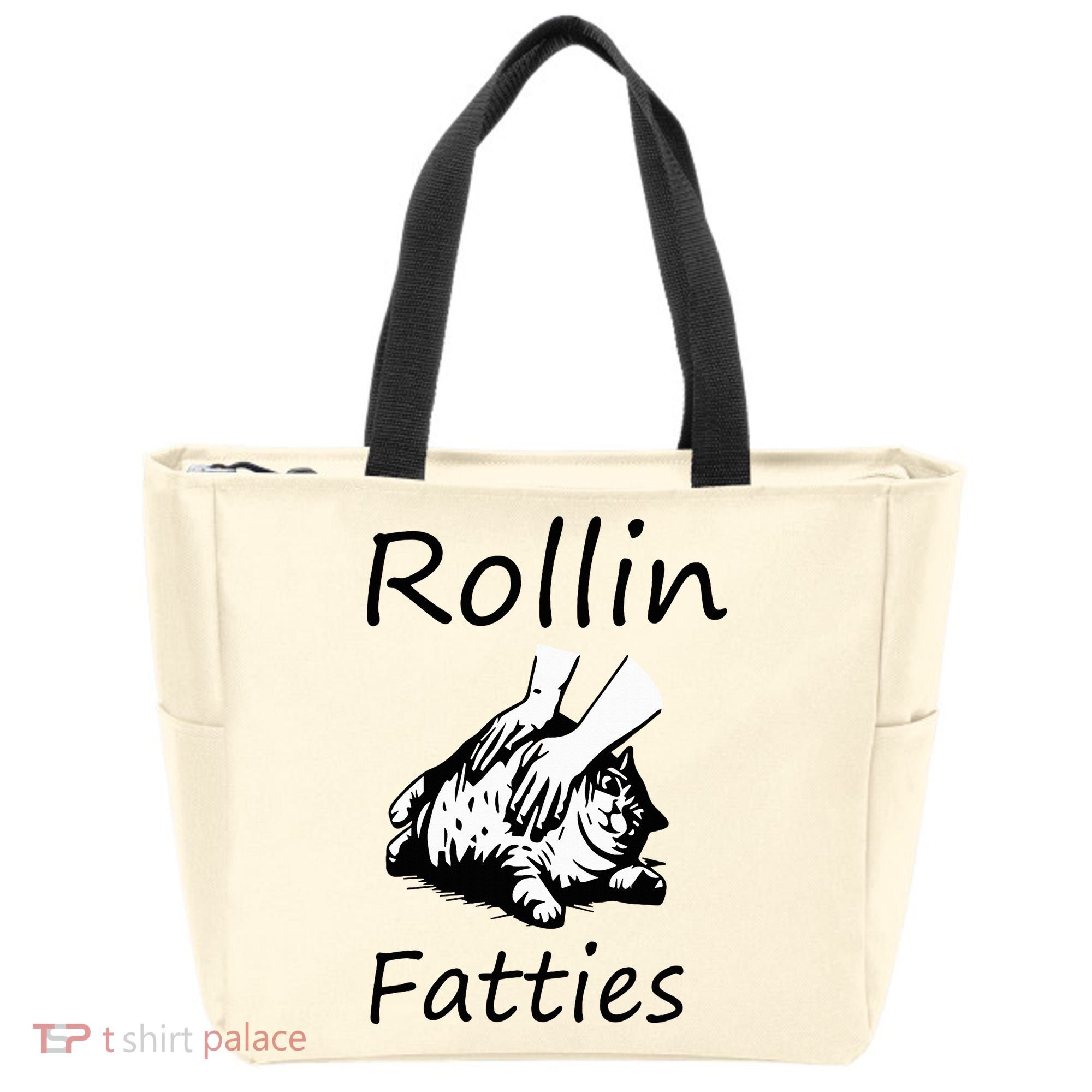 Rollin Fatties Funny Cat Meme Tote Bag