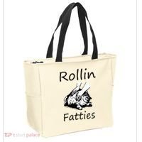 Rollin Fatties Funny Cat Meme Tote Bag thumb 2