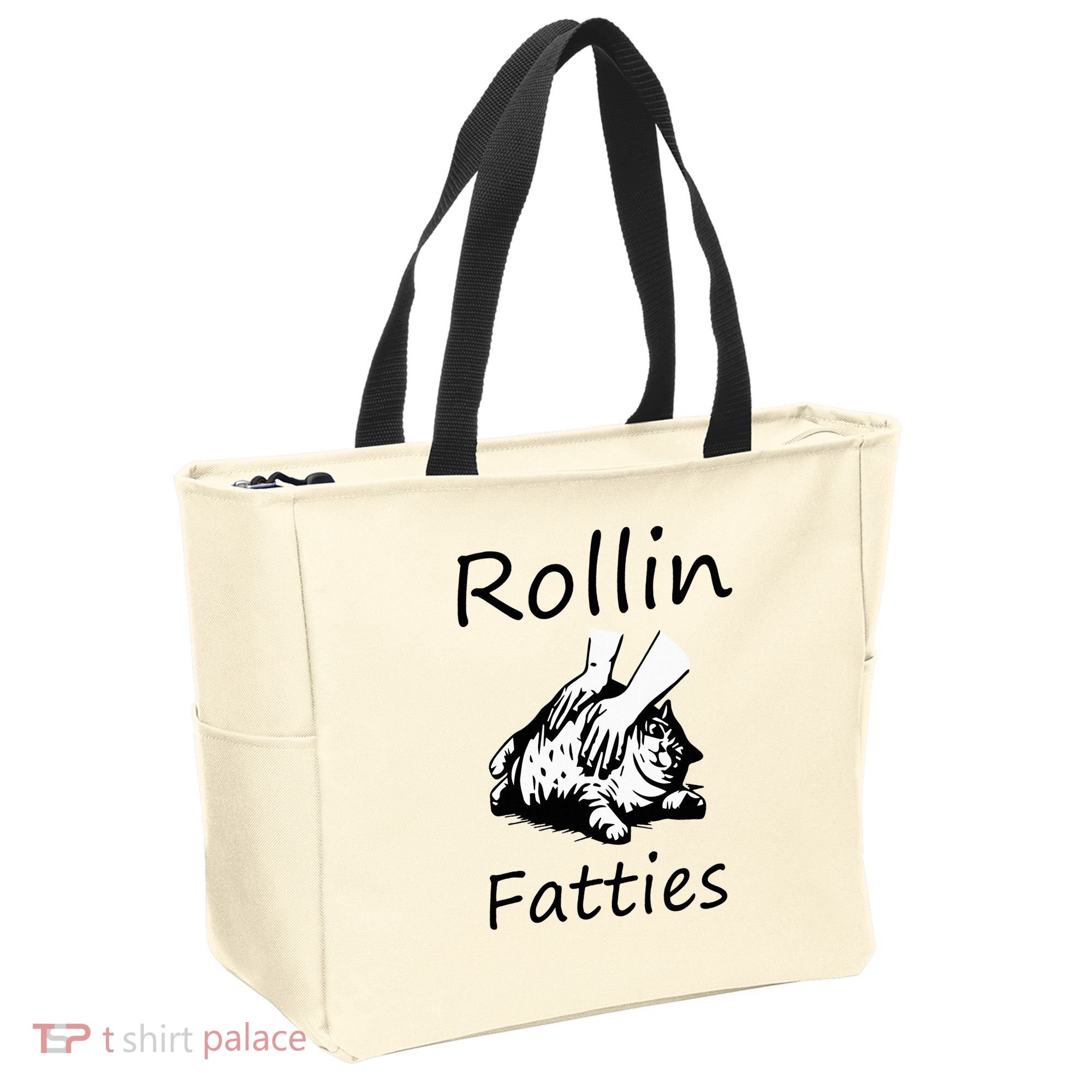 Rollin Fatties Funny Cat Meme Tote Bag