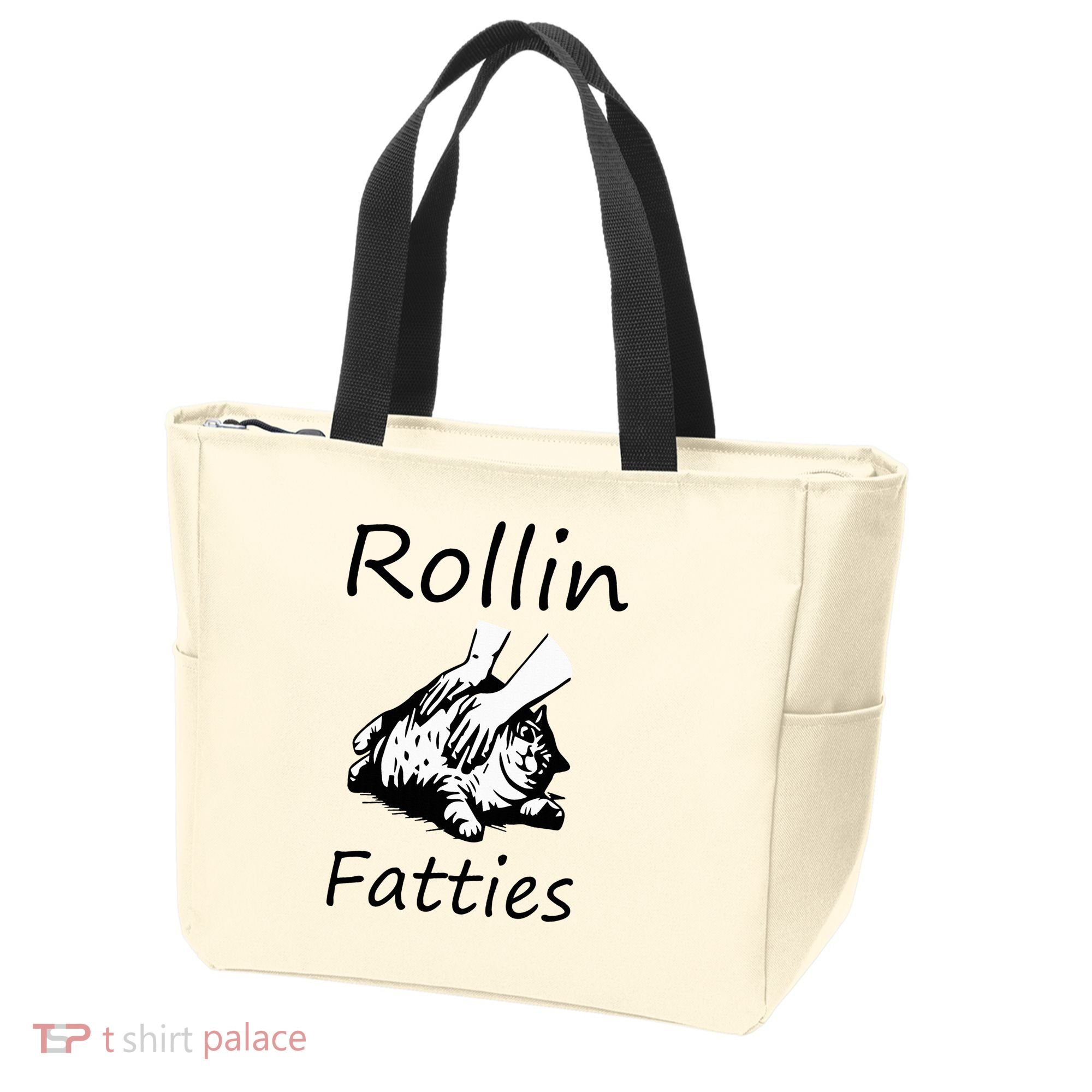 Rollin Fatties Funny Cat Meme Tote Bag