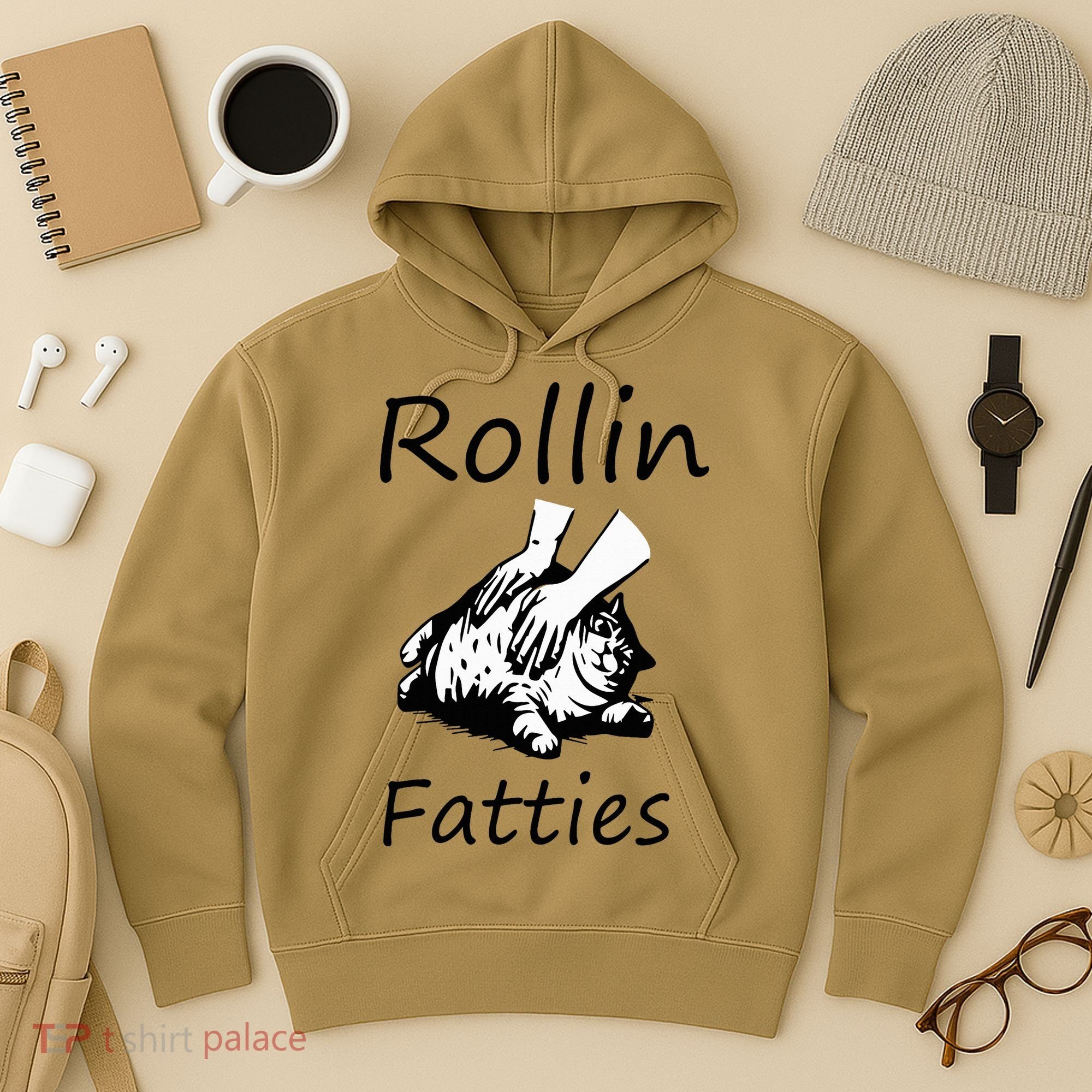 Rollin Fatties Funny Cat Meme Hoodie