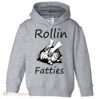 Rollin Fatties Funny Cat Meme Toddler Hoodie thumb 0
