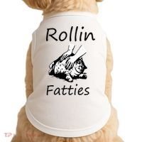 Rollin Fatties Funny Cat Meme Doggie Tank thumb 0
