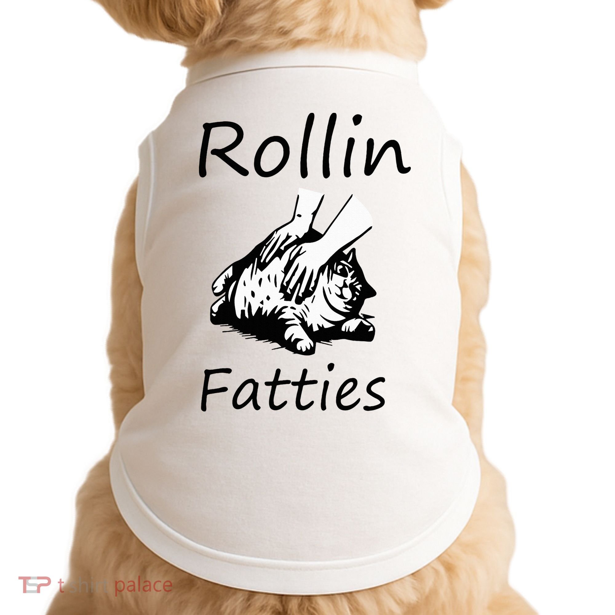 Rollin Fatties Funny Cat Meme Doggie Tank