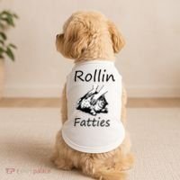 Rollin Fatties Funny Cat Meme Doggie Tank thumb 2