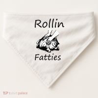 Rollin Fatties Funny Cat Meme USA-Made Doggie Bandana thumb 0