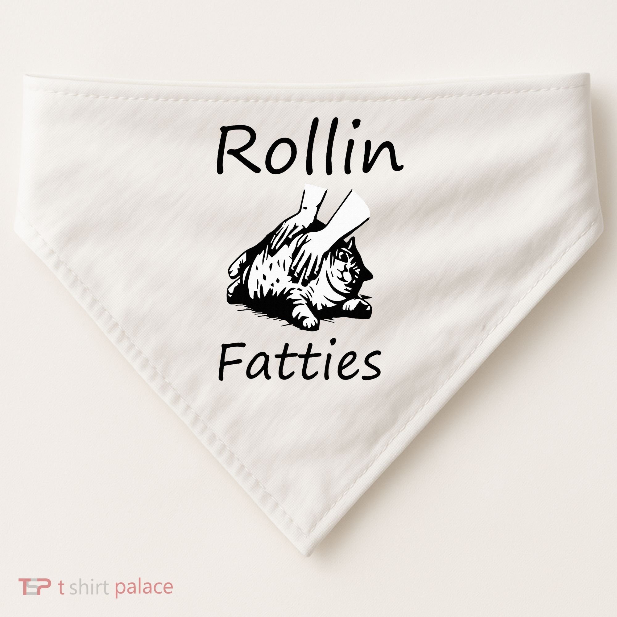 Rollin Fatties Funny Cat Meme USA-Made Doggie Bandana