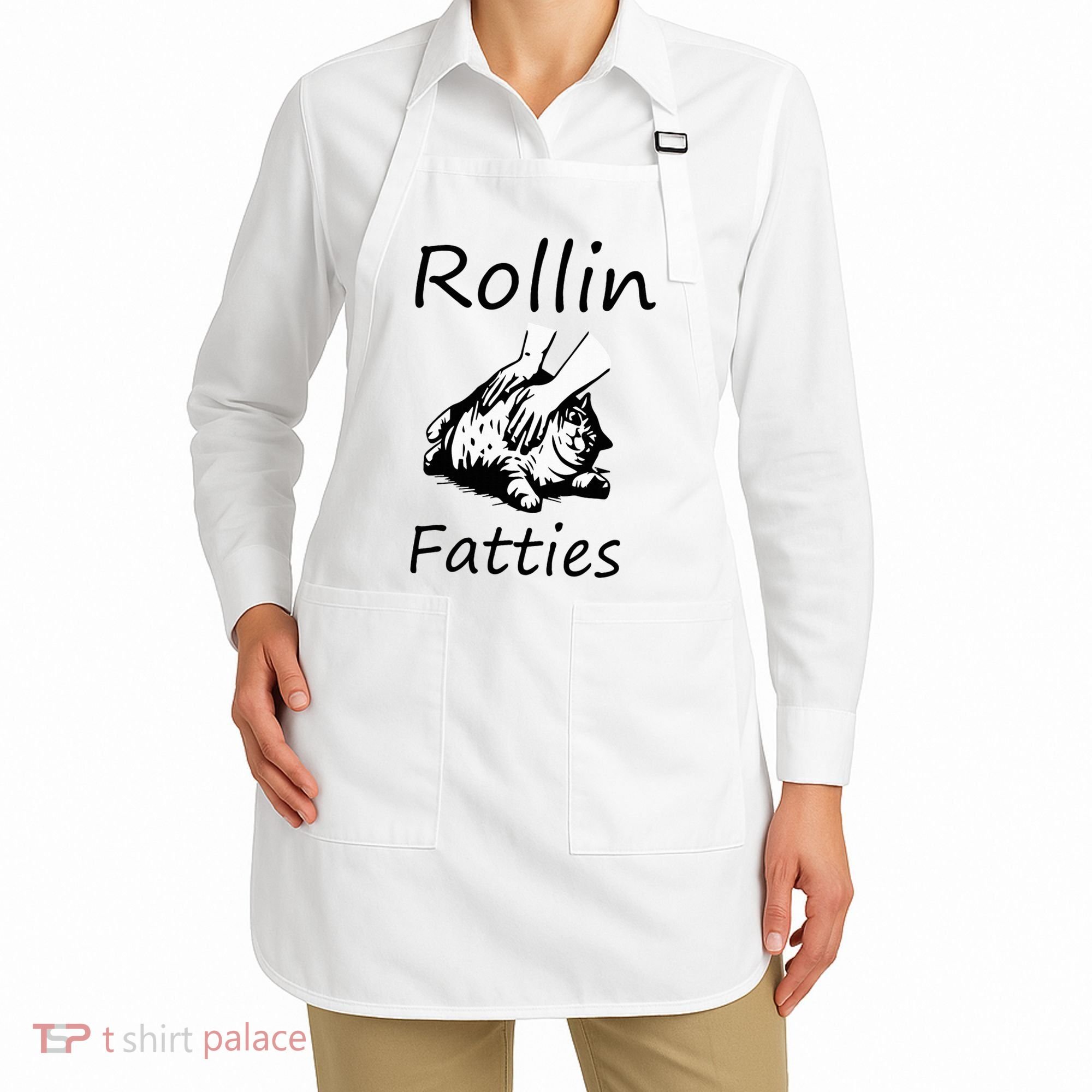 Rollin Fatties Funny Cat Meme Apron