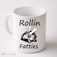 Rollin Fatties Funny Cat Meme Coffee Mug thumb 0