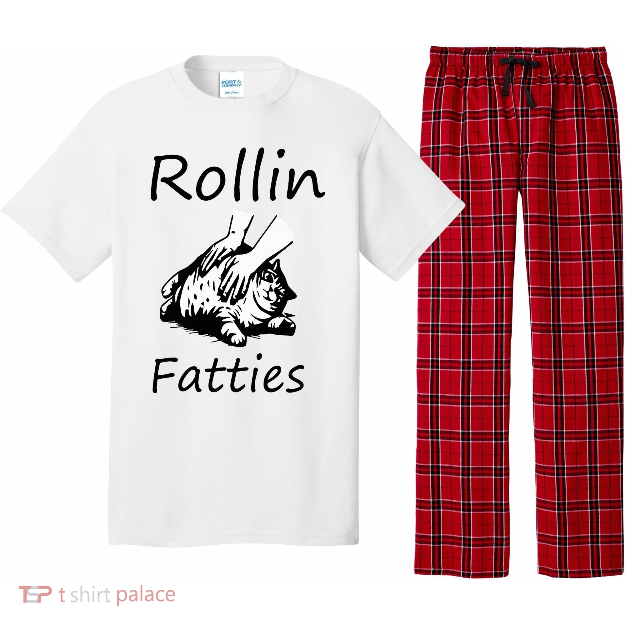 Rollin Fatties Funny Cat Meme Pajama Set