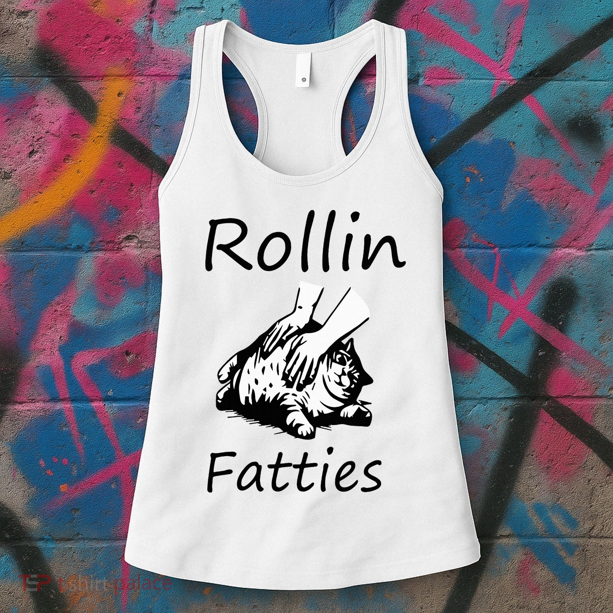 Rollin Fatties Funny Cat Meme Women's Tank Top