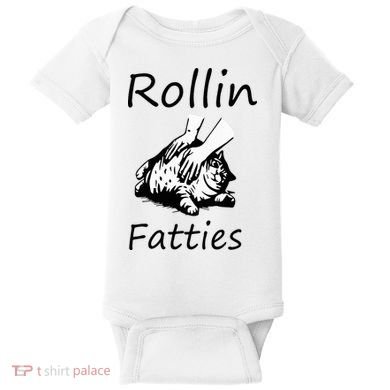 Rollin Fatties Funny Cat Meme Baby Bodysuit
