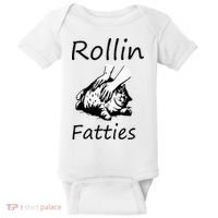 Rollin Fatties Funny Cat Meme Baby Bodysuit thumb 0