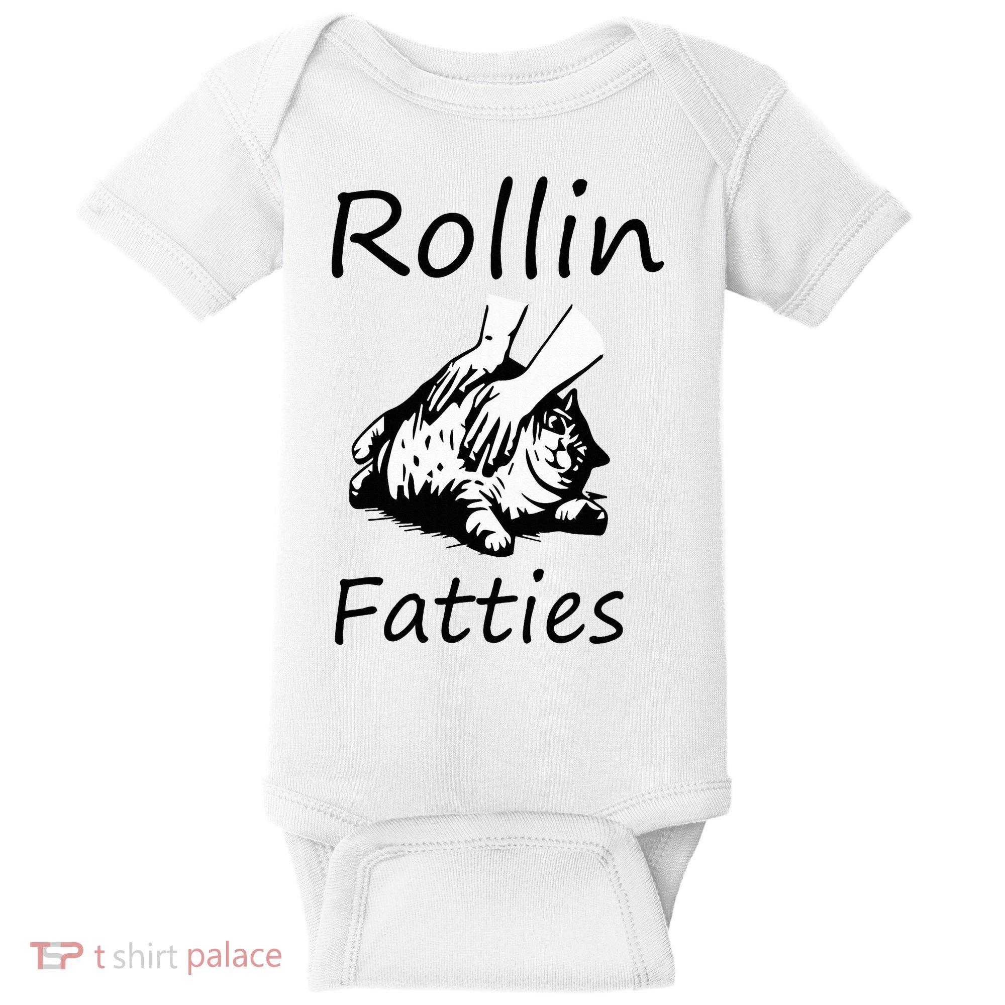 Rollin Fatties Funny Cat Meme Baby Bodysuit