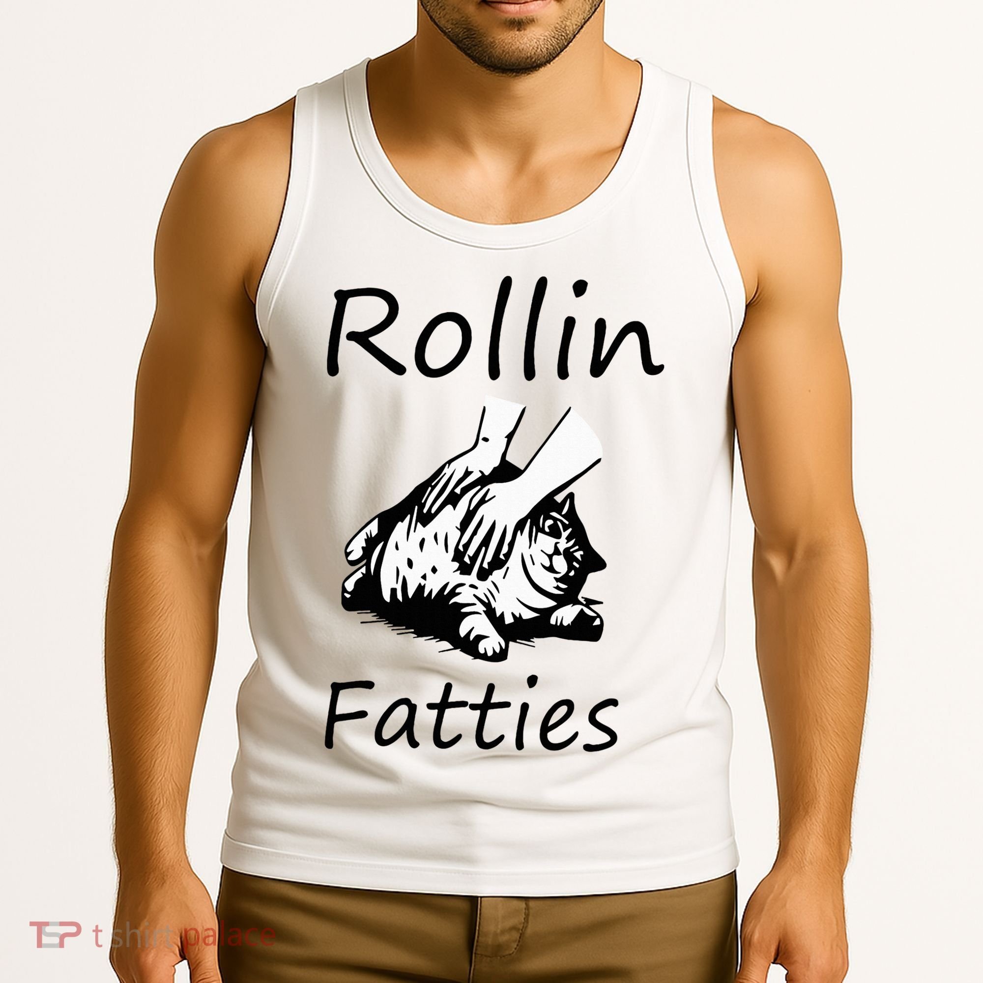 Rollin Fatties Funny Cat Meme Tank Top