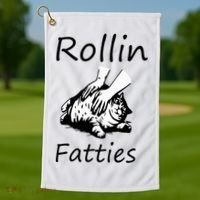 Rollin Fatties Funny Cat Meme Golf Towel thumb 1