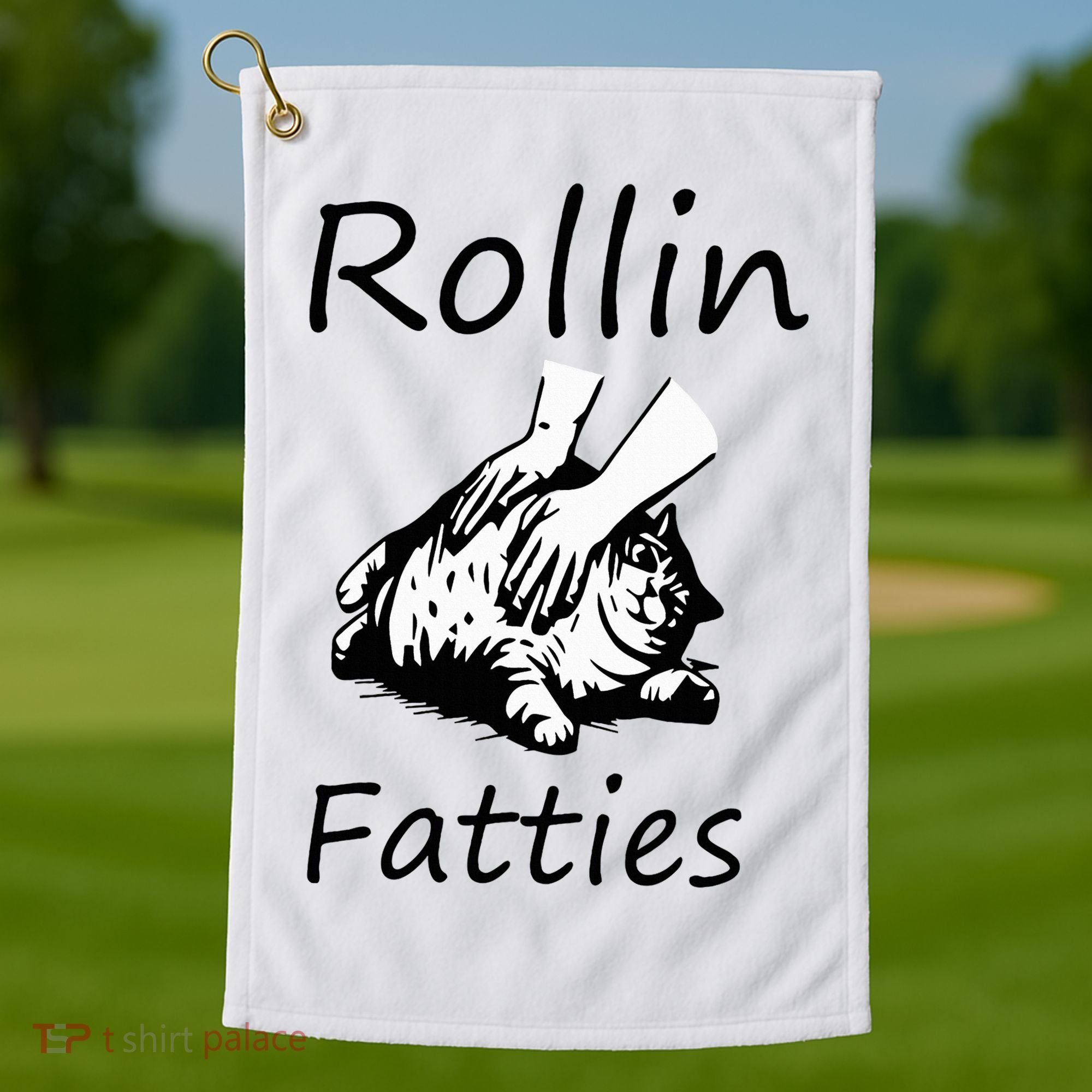 Rollin Fatties Funny Cat Meme Golf Towel
