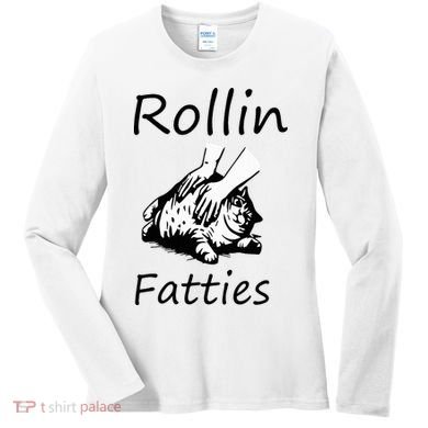 Rollin Fatties Funny Cat Meme Women's Long Sleeve Shirt