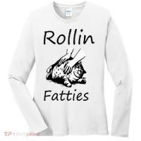 Rollin Fatties Funny Cat Meme Women's Long Sleeve Shirt thumb 0