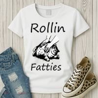 Rollin Fatties Funny Cat Meme Women's T-Shirt thumb 3