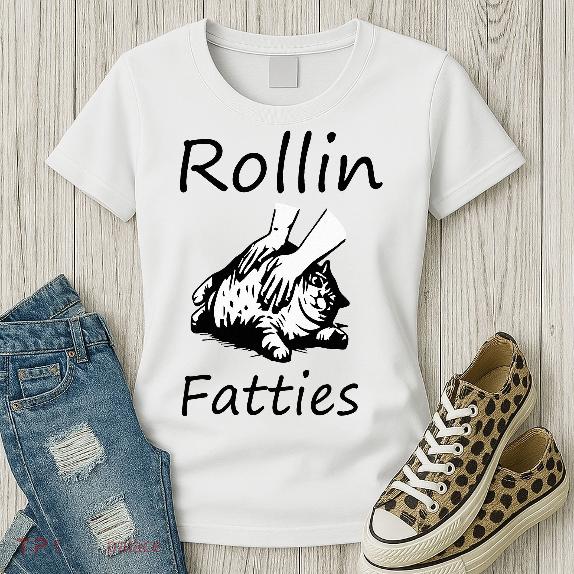 Rollin Fatties Funny Cat Meme Women's T-Shirt