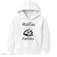 Rollin Fatties Funny Cat Meme Kids Hoodie thumb 0