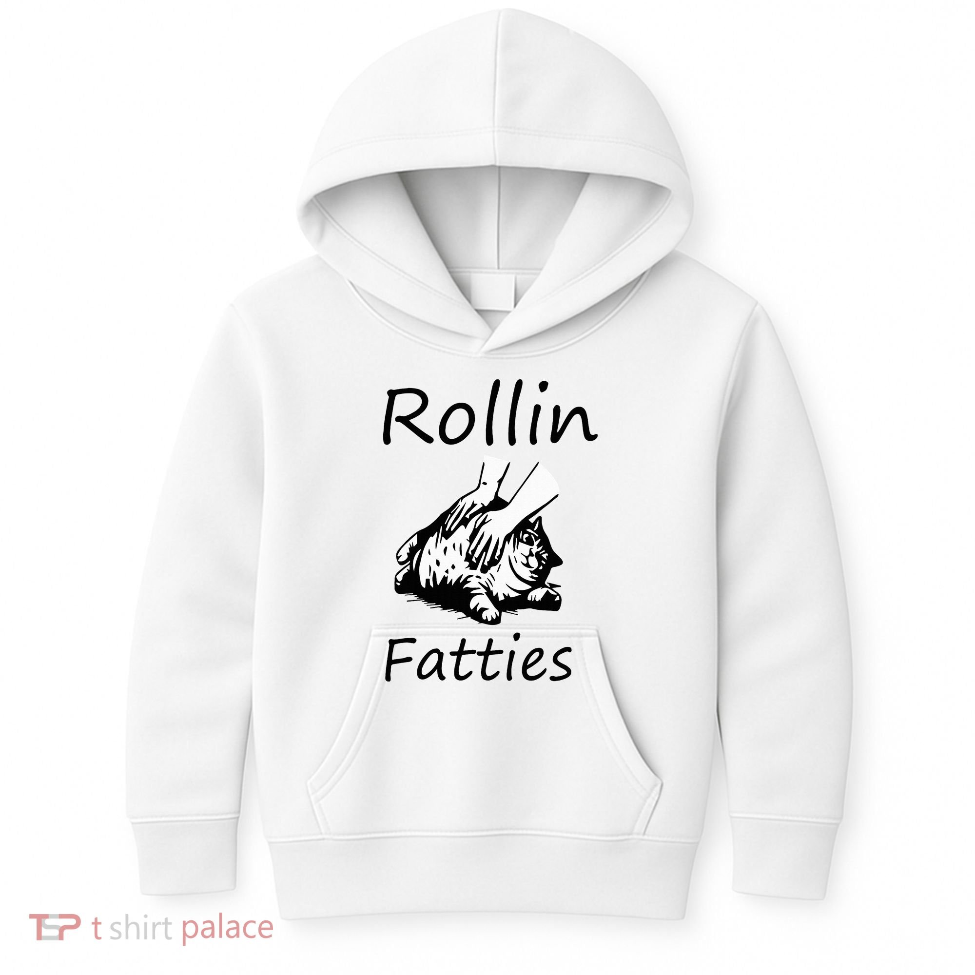 Rollin Fatties Funny Cat Meme Kids Hoodie