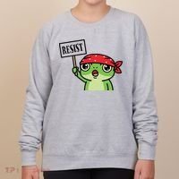 Resist Frog Funny Protester Portland Women's Sweatshirt thumb 0