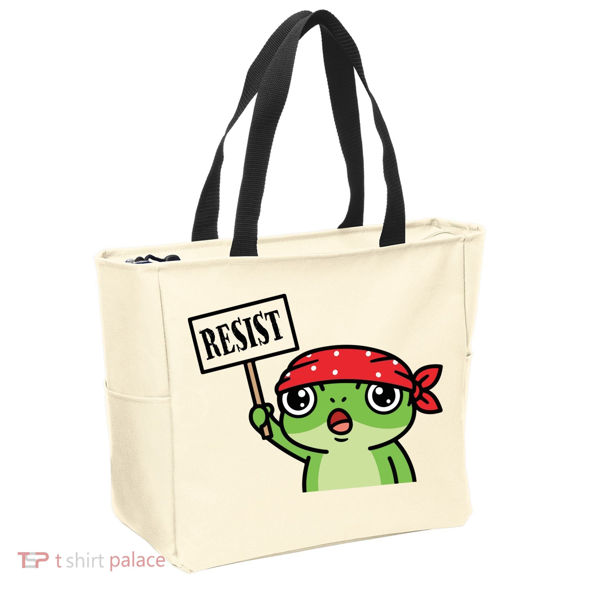 Resist Frog Funny Protester Portland Tote Bag