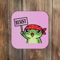 Resist Frog Funny Protester Portland Coaster thumb 0