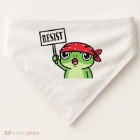 Resist Frog Funny Protester Portland USA-Made Doggie Bandana thumb 0
