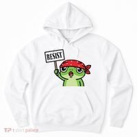 Resist Frog Funny Protester Portland Hoodie thumb 0