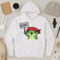 Resist Frog Funny Protester Portland Hoodie thumb 3