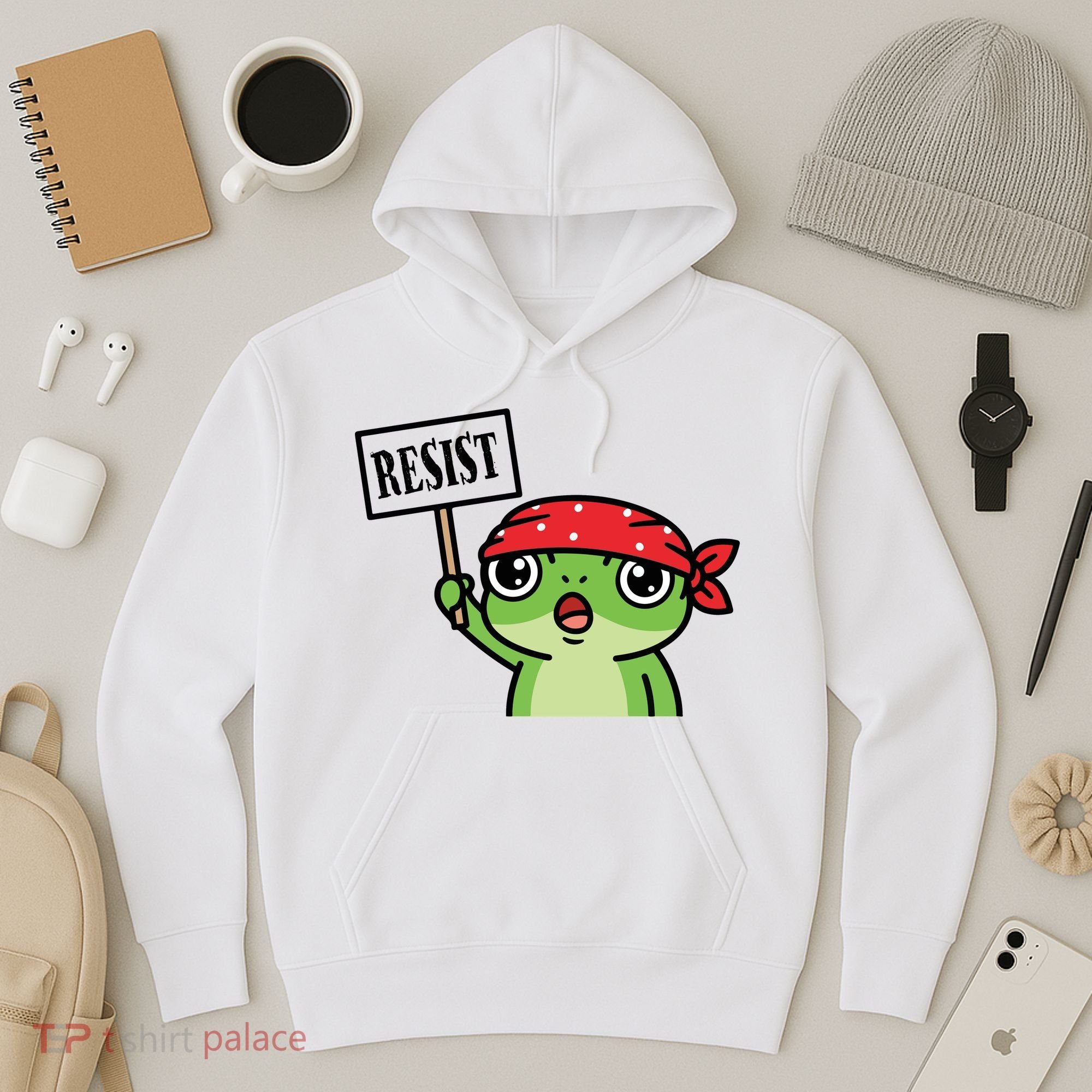 Resist Frog Funny Protester Portland Hoodie