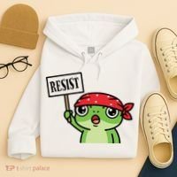 Resist Frog Funny Protester Portland Hoodie thumb 4