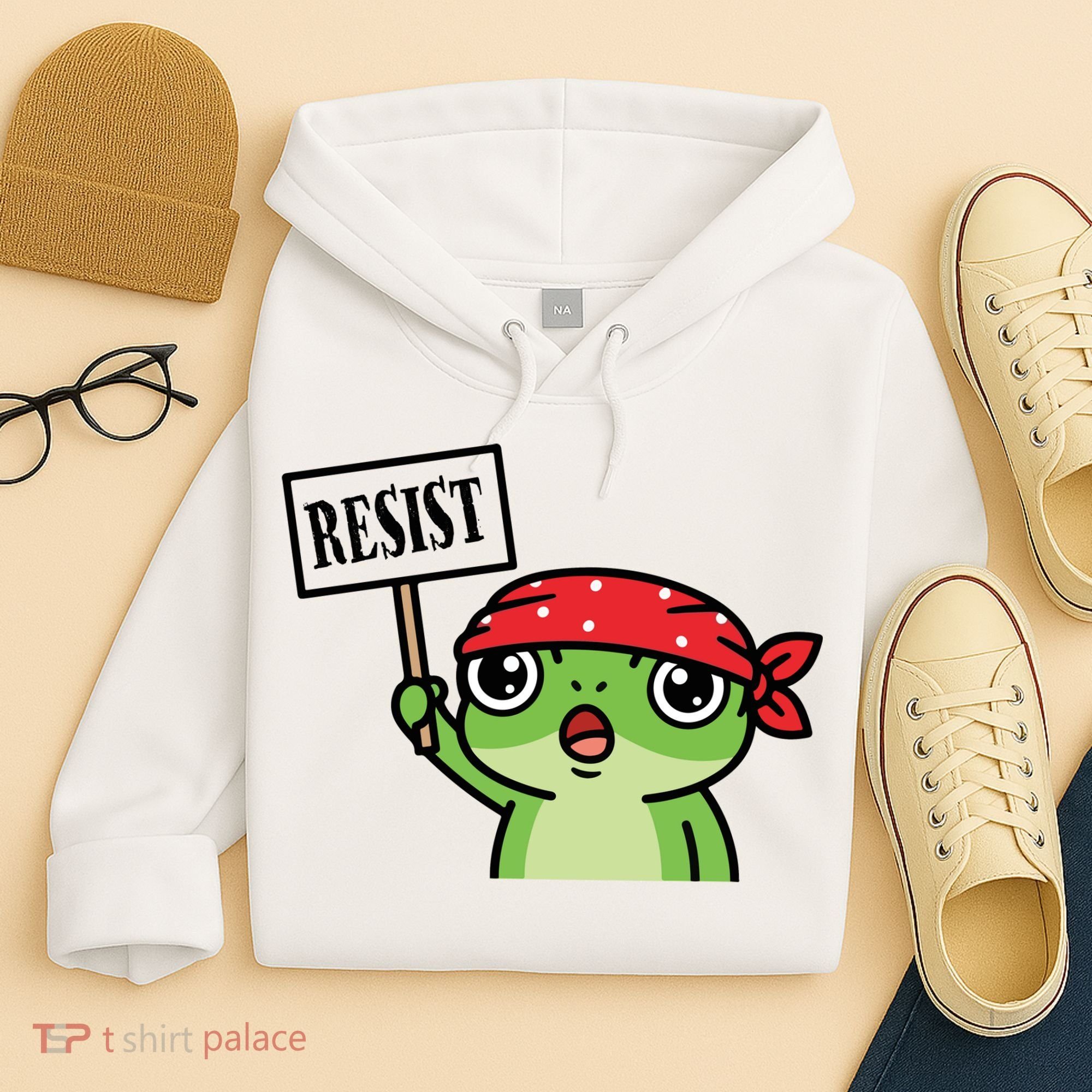 Resist Frog Funny Protester Portland Hoodie
