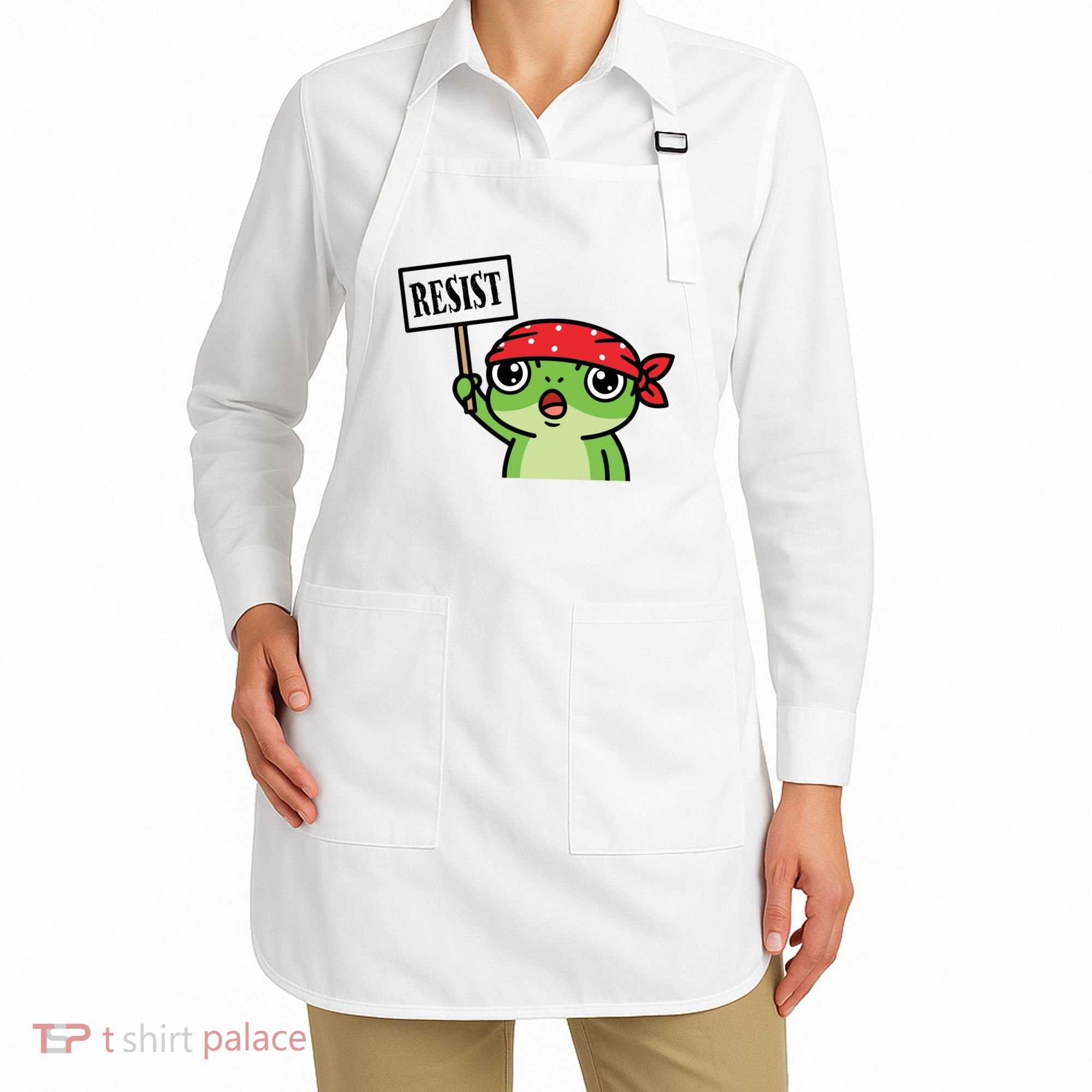 Resist Frog Funny Protester Portland Apron