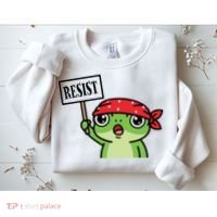 Resist Frog Funny Protester Portland Sweatshirt thumb 2