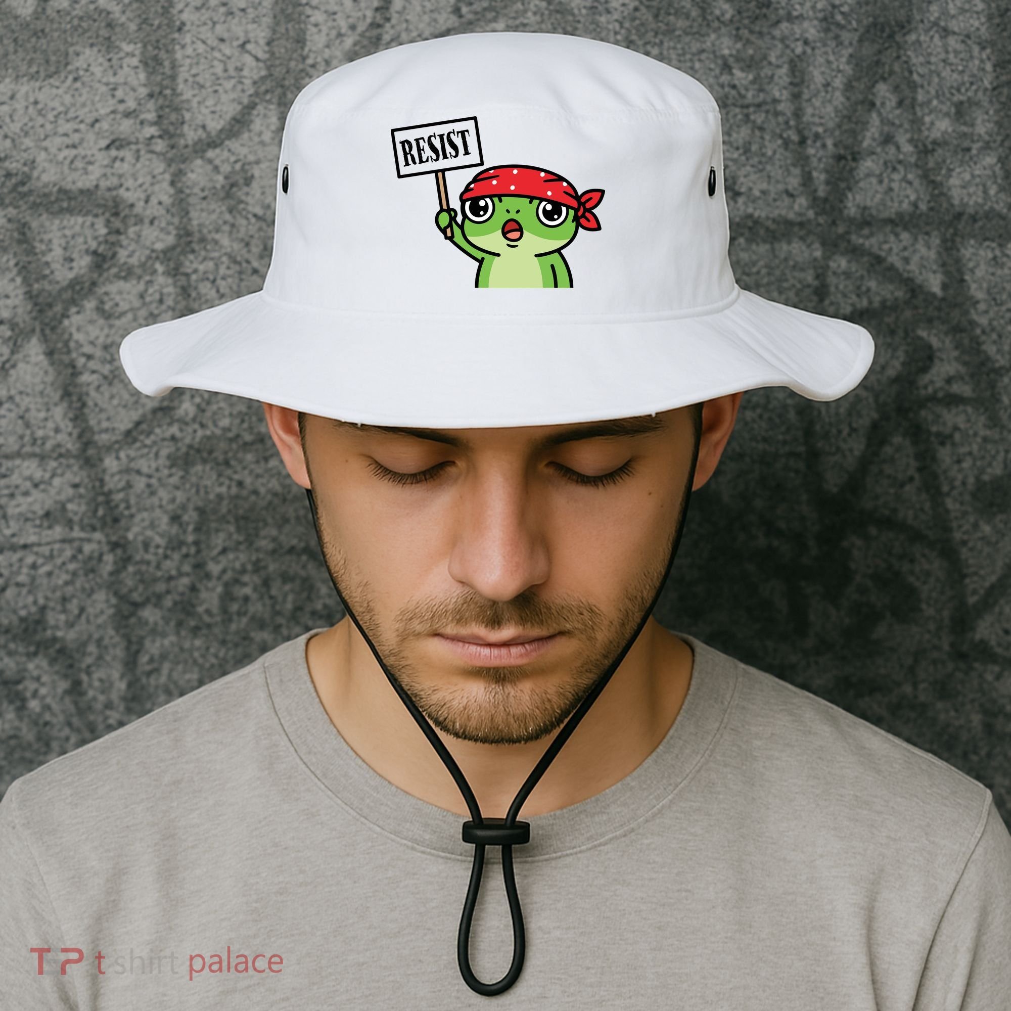 Resist Frog Funny Protester Portland Bucket Hat