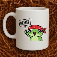 Resist Frog Funny Protester Portland Coffee Mug thumb 2