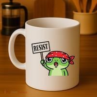 Resist Frog Funny Protester Portland Coffee Mug thumb 4