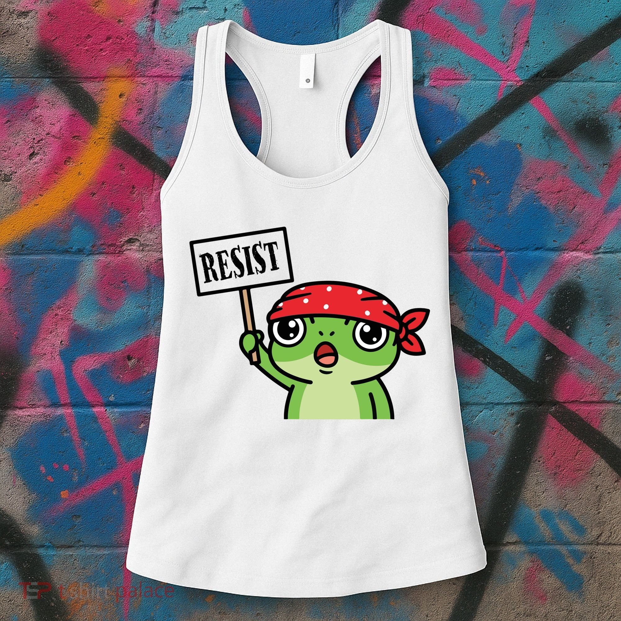 Resist Frog Funny Protester Portland Women's Tank Top