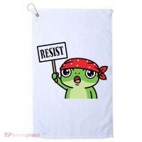 Resist Frog Funny Protester Portland Golf Towel thumb 0